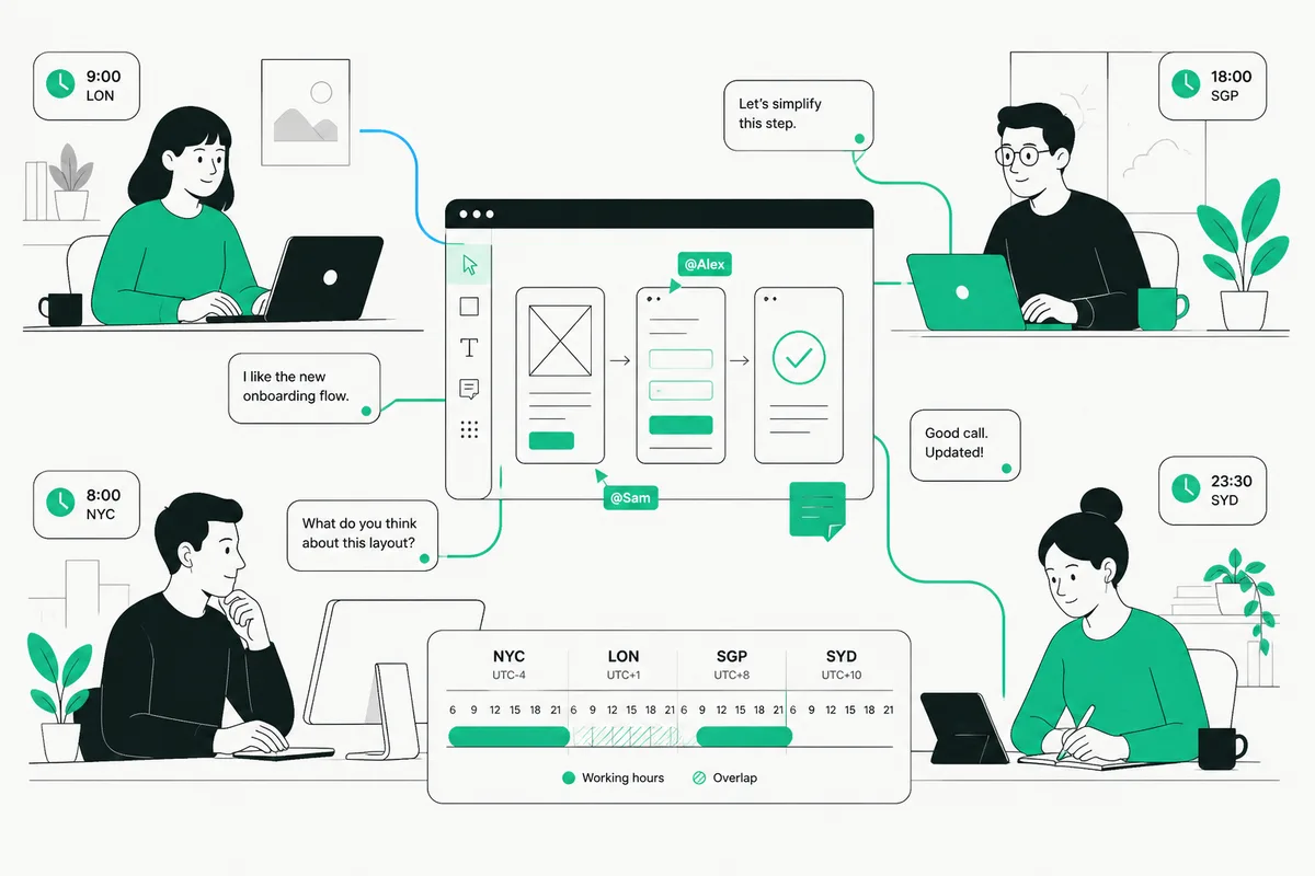 Timezone-aware design collaboration across regions
